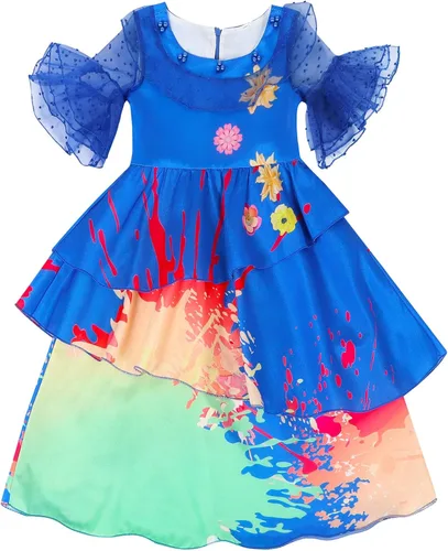 Vista 9 de COTRIO Isabella Dress with Garland Girls Mirabel Costume Outfits Magic Family Cosplay Birthday Party Dresses