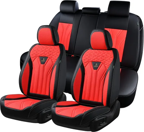 Vista 37 de FLORICH Fundas de asiento para automóviles, fundas de asiento impermeables, fundas de asiento de cuero para automóvil, paquete de 2, protector