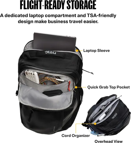 Vista 5 de RTIC Road Trip Travel Pack Mochila Bolsa para Hombre y Mujer, Negro