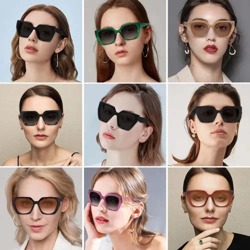 Vista 2 de Gafas de sol retro para mujer y hombre, cuadradas, modernas, modernas, modernas, con protección UV, parasol