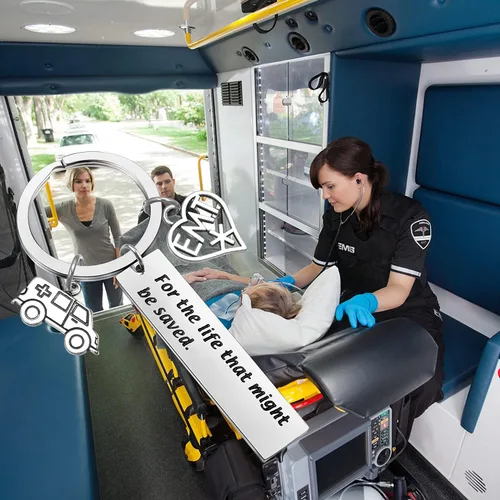Vista 6 de Picalela EMT Gift EMT Llavero EMT Regalo de Graduación de Emergencia Médica Técnico Regalo Paramédico Regalo Ambulancia Joyería Para La Vida Que