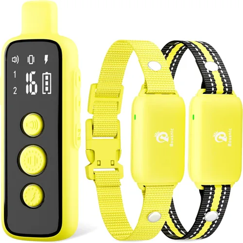 Vista 8 de Bousnic Collar de choque para perros 2 perros, (8-120 libras), collar eléctrico impermeable recargable con control remoto para perros pequeños, Gris