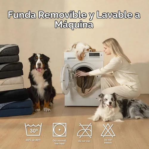 Vista 6 de EHEYCIGA Cama para perro de espuma viscoelástica para tamaño mediano, sofá ortopédico para perro con lados y forro impermeable, sofá cama lavable