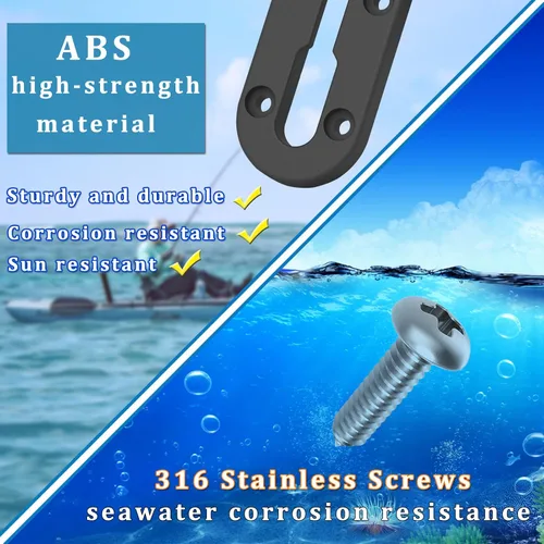 Vista 6 de Huntury Pista de kayak, pista de perfil bajo para kayak, riel de kayak, pista de montaje de accesorios de kayak, pista de engranajes de kayak