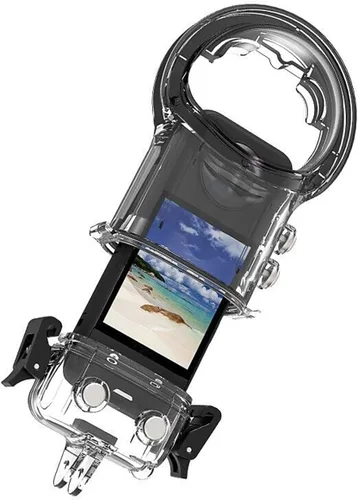 Vista 7 de Carcasa impermeable sellada para buceo para Insta360 X3 Cámara panorámica Funda protectora Shell con accesorios de montaje de soporte