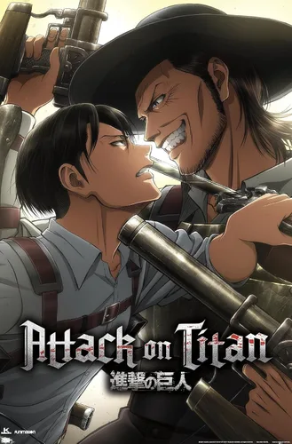 Vista 11 de Attack on Titan: Season 3 - Póster de pared de estancamiento, 22.4 pulgadas de largo x 14.7 pulgadas, versión enmarcada en madera de granero