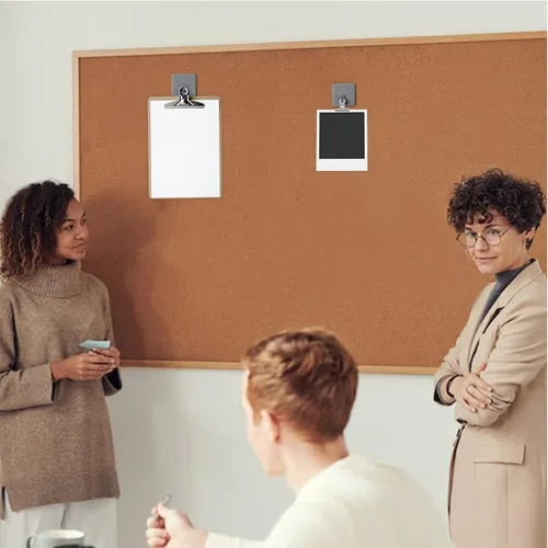 Vista 7 de Lounsweer 4 Piezas Ganchos de Cubículo para Paredes de Tela Clips de Cubículo Paneles de Tela Ganchos de Pared para Abrigos Acero Inoxidable