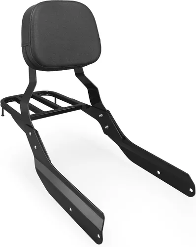 Vista 7 de Respaldo de barra de pasajero con portaequipajes para Honda VTX 1300 1800 N/R/S modelos 2002-2008 acabado cromado