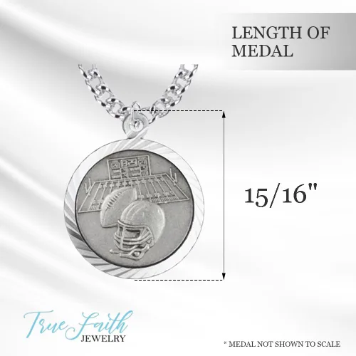 Vista 6 de TrueFaithJewelry Collar de plata de ley con colgante de medalla deportiva de San Cristóbal, 34 pulgadas, Plata esterlina, No es una piedra preciosa