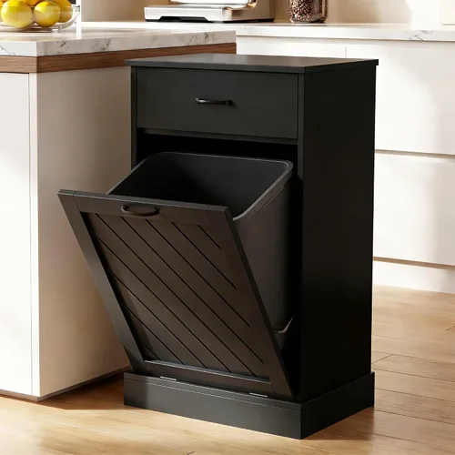 Vista 13 de njnj 2x13 Gallons Double Tilt Out Trash Can Cabinet Brown