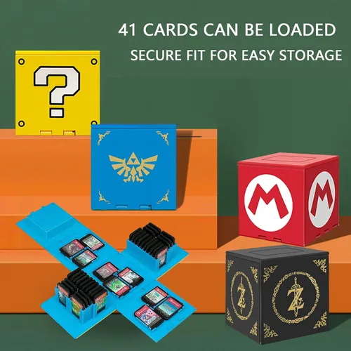 Vista 7 de doepeBAE Game Card Case Compatible with Nintendo Switch,Extra Large Capacity Switch Game Case,Upgraded 41 Slots Switch Game Card Storage Box,Press