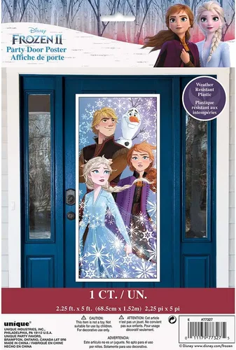 Vista 2 de Disney Frozen 2 - Póster de puerta encantadora, 27 x 60 pulgadas (1 unidad), accesorio de fiesta encantador para momentos mágicos y memorables