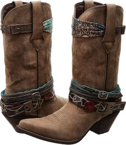 Vista 7 de Durango Crush Dark Chestnut Western - Botines para mujer, Castaño Oscuro