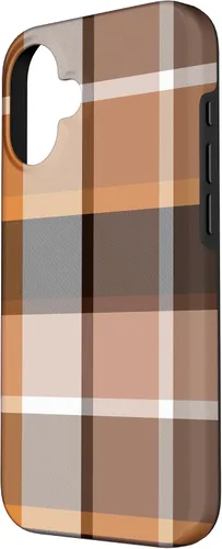 Vista 2 de iPhone 16 Buffalo Check Orange Brown Gingham Scottish Pattern Style Case
