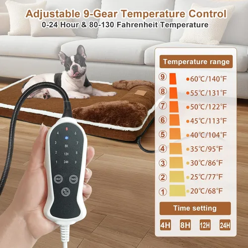 Vista 3 de Cama térmica para mascotas para gatos y cachorros, camas para perros de 20 x 20 pulgadas con cama de espuma viscoelástica, sofá para perro