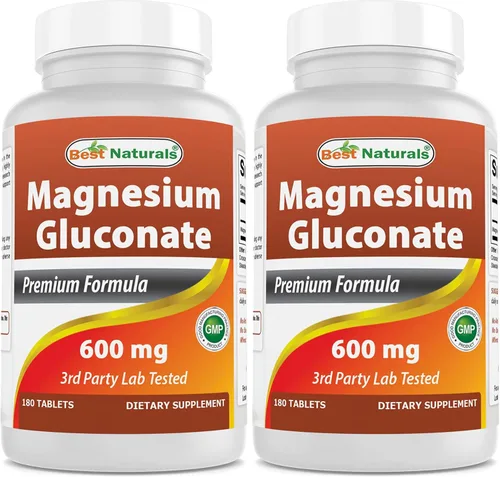 Vista 9 de Best Naturals Gluconato de magnesio (35 mg de magnesio elemental de 600 mg de gluconato de magnesio) 180 comprimidos