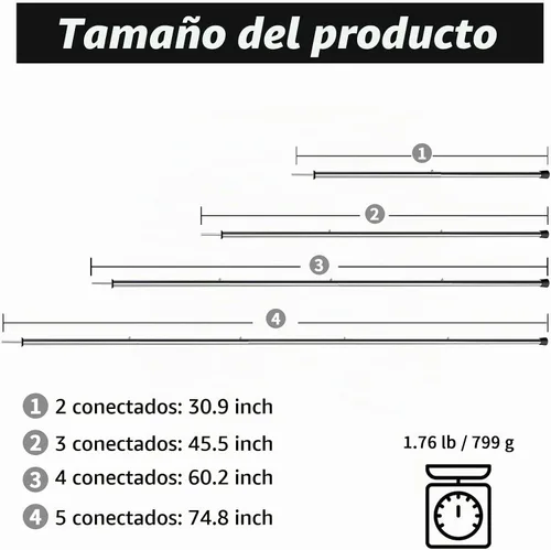 Vista 2 de SANLIKE Postes de lona telescópicos, postes ajustables para tienda