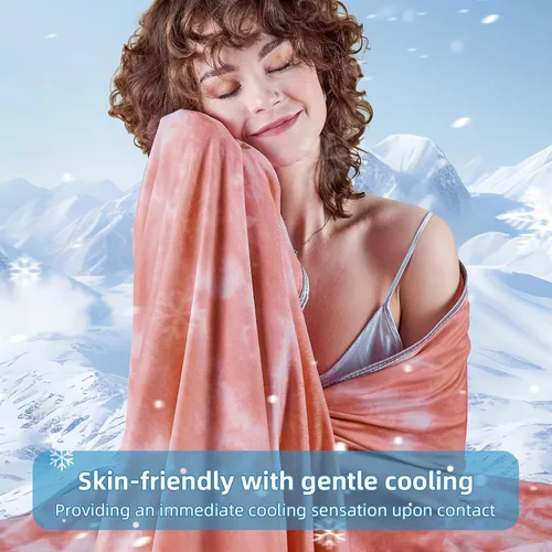 Vista 7 de inhand Manta refrescante de tamaño individual (60 x 80 pulgadas), mantas refrescantes para personas que duermen con calor, absorbe el calor