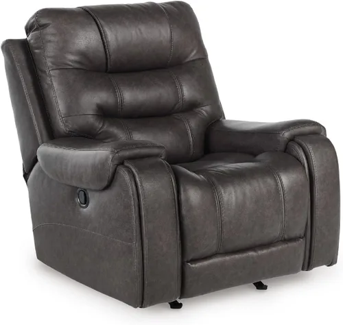 Vista 14 de Signature Design by Ashley Rampant Sillón Mecedora Reclinable Casual Manual con Brazos Acolchados, Marrón Oscuro Chocolate