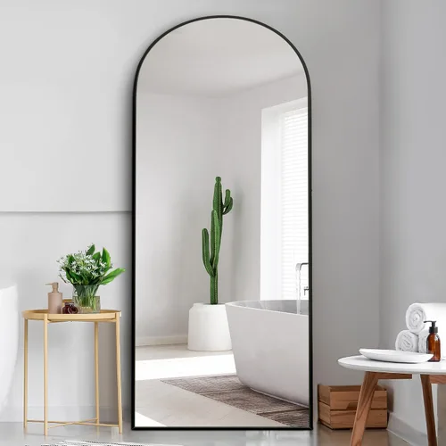 Vista 23 de Dolonm Espejo de longitud completa de 65 x 22 pulgadas, espejo de pie de diseño moderno, espejo de cuerpo completo para sala de estar, dormitorio