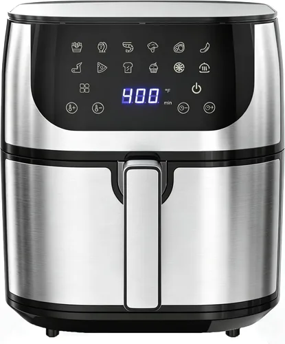 Vista 17 de Simple Deluxe 12 en 1 Freidora de aire 6.34 Qt, Freidora digital con ajustes preestablecidos y ventana visible, cesta antiadherente y apta