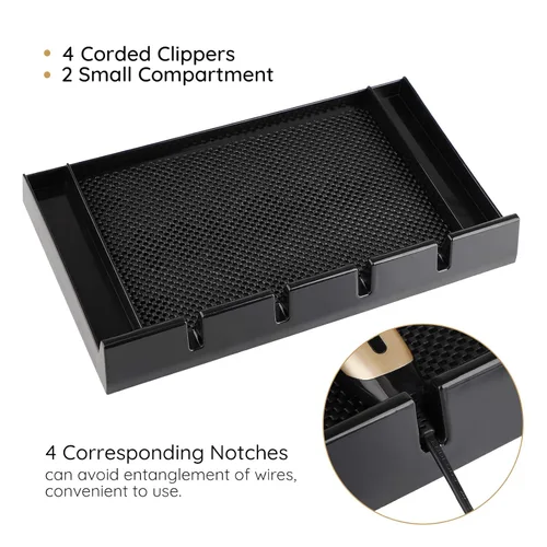 Vista 3 de Segbeauty Portaequipajes de peluquería antideslizante para peluquería, bandeja organizadora de plástico con 4 muescas, soporte profesional