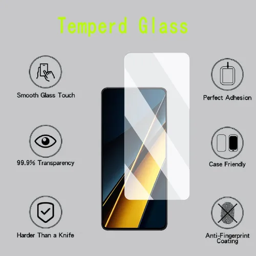 Vista 4 de Protector de pantalla de vidrio templado para XIaomi Poco X6 Pro (4 unidades) Vidrio templado, resistente a los arañazos, fácil de instalar, sin