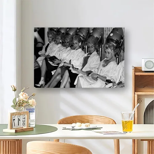 Vista 5 de Hair Salon 90s Retro Barber Store Retro Beauty Salon Hanging Canvas Painting Posters Mural and Prints Wall Art Hd Pictures for Living Room