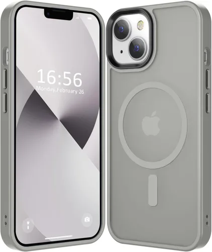 Vista 17 de Fuerte magnético para iPhone 11, compatible con Magsafe, [resistente a caídas de 13 pies] Funda trasera translúcida mate con sensación de piel