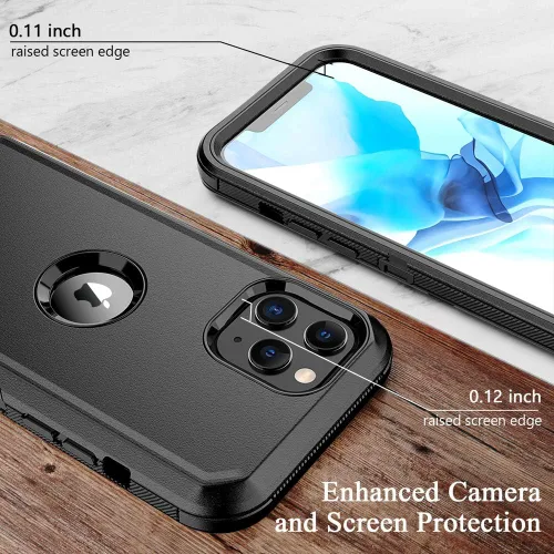 Vista 3 de Funda de teléfono para iPhone 12 Pro Max, resistente, resistente a prueba de golpes, funda protectora con clip para cinturón para Apple iPhone 12