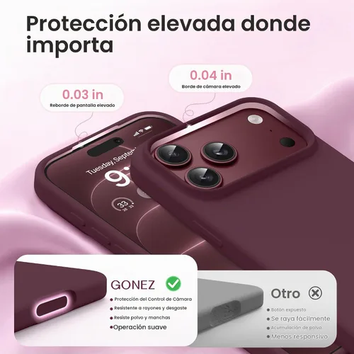 Vista 3 de GONEZ Funda para iPhone 18 Pro / 17 Pro, compatible con MagSafe borgoña (A-burgundy)