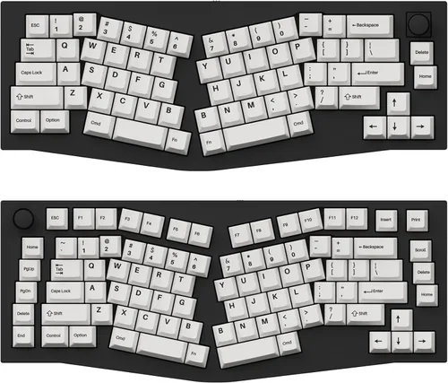 Vista 4 de Keychron Double Shot Cherry PBT Keycap - Juego completo de teclas (219 teclas), negro sobre blanco