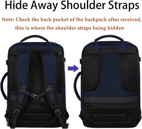 Vista 22 de MATEIN - Mochila de viaje extragrande de 10.56 galones, mochila de viaje ampliable apta para aerolíneas, para viajeros de fin de semana, hombres