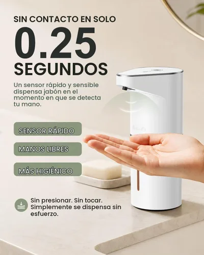 Vista 2 de Fantictas Dispensador automático de jabón líquido, 3 niveles para cocina y Blanco