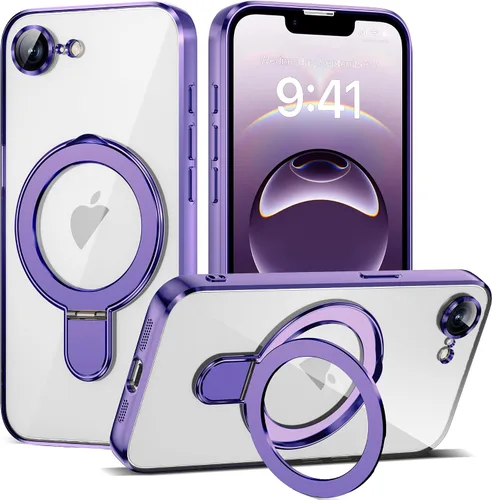 Vista 8 de Funda compatible con iPhone 12 con soporte de anillo magnético invisible [compatible con Mag-Safe] [Protector completo de lente de cámara] Funda