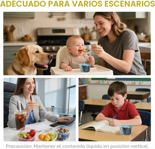 Vista 4 de Recipientes de comida para bebés, tarros de almacenamiento de alimentos y aperitivos de 5 onzas con tapas de sellado, seguros y duraderos, aptos