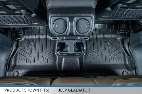Vista 4 de SMARTLINER Juego de tapetes de piso de ajuste personalizado de 2 filas compatibles con Jeep Gladiator 2020-2025