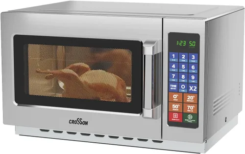 Vista 8 de CROSSON Horno microondas comercial para encimera de 25L con 10 menús de memoria programables, 5 niveles de potencia, 3 etapas de cocción y control