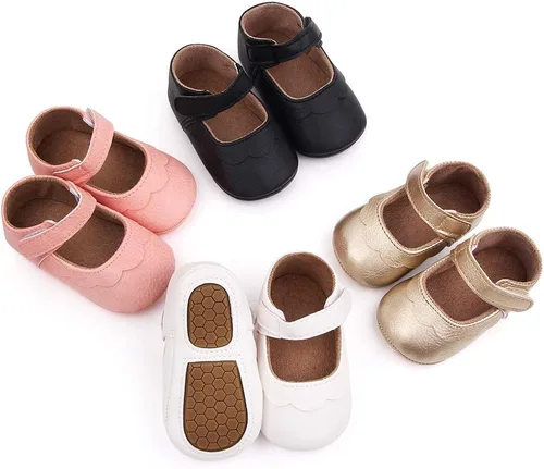 Vista 6 de Enteer Zapatos de cuero retro con botones Mary Jane para niña