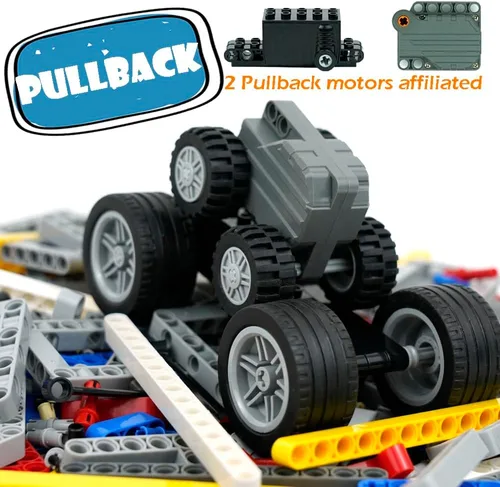 Vista 7 de 544 PIEZAS Conjuntos de Piezas Técnicas, Kit de Motor de Arrastre, Vigas, Brazo de Elevación, Marco de Repuesto Extra, Neumáticos de Coche, Ruedas