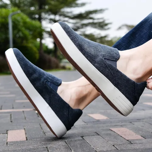 Vista 6 de konhill Zapatos deportivos sin cordones para hombre, mocasines de punto, informales, para caminar, conducir, trabajo, zapatos de espuma