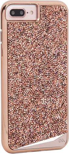 Vista 4 de Case-Mate Funda para iPhone 8 Plus – BRILLIANCE – 800+ cristales originales – Diseño protector para Apple iPhone 8 Plus – Oro rosa