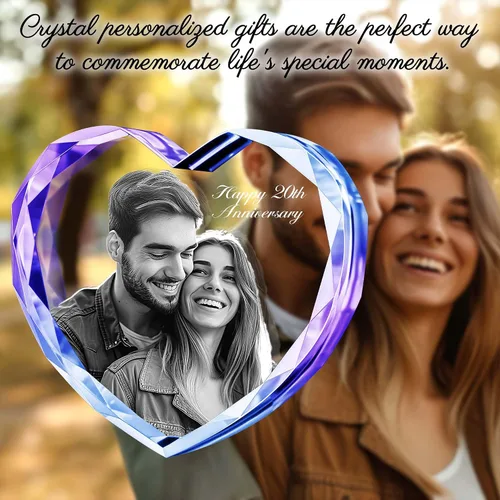 Vista 4 de Foto de cristal 3D, regalos personalizados para mujeres, mamá, papá, pareja, ella, regalo personalizado con tu propia foto, imagen de vidrio grabada