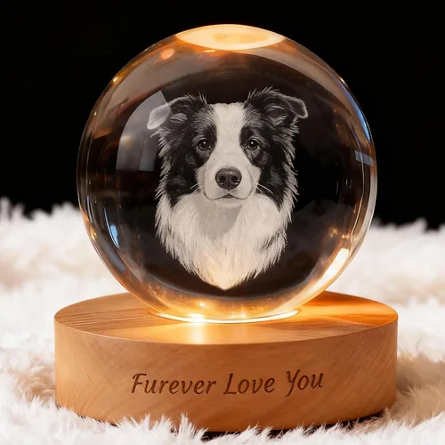 Vista 9 de Lámpara de bola de fotos de cristal 3D personalizada, regalo conmemorativo personalizado para recuerdo de Navidad, globo de cristal grabado