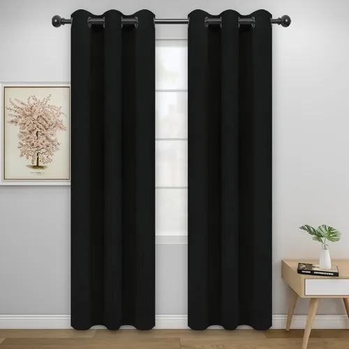 Vista 70 de Easy-Going - Cortinas opacas para dormitorio, aislamiento térmico sólido con ojales, cortinas de ventana para reducción de ruido, cortinas
