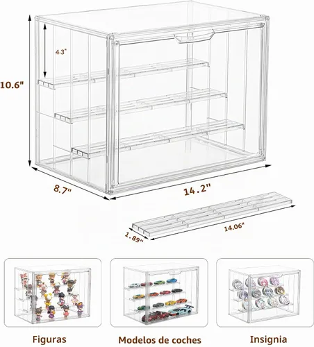 Vista 5 de Estuche de acrílico apilable de 4 capas para caja de exhibición