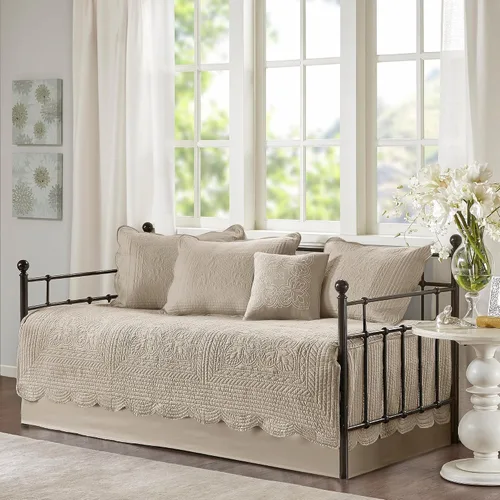 Vista 16 de Madison Park Coastal Damask - Juego de funda acolchada para sofá cama, 6 piezas, 39 x 75 pulgadas