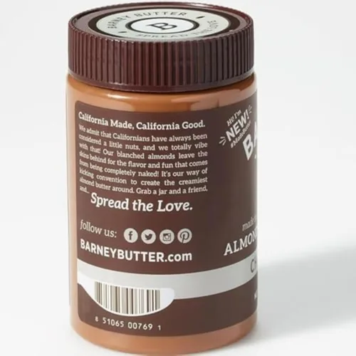 Vista 6 de BARNEY Mantequilla de almendras, chocolate, apta para dieta paleo, KETO, sin OMG, sin piel, 16 onzas
