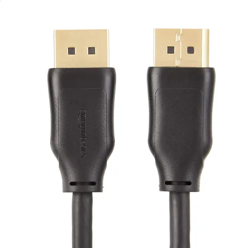 Vista 3 de Amazon Basics Cable DisplayPort 1.2, 21.6Gbps de alta velocidad, 4K @60Hz, 2K @165Hz, chapado en oro, 6 pies, negro