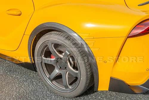 Vista 6 de Repuesto para modelos Toyota GR Supra 2020 actuales JDM Artisan Spirit Style Fibra de Carbono Moldeo de Rueda Lateral Trasera Moldura Fender Flare